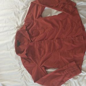 Large red women's button up